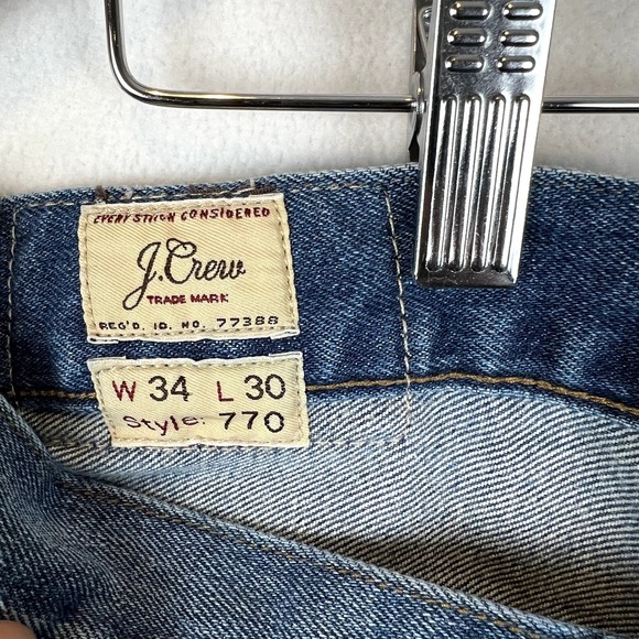 J Crew 770 Jean Men 34x30 Straight Fit Dark Wash Blue Classic Denim‎ J.Crew - Picture 4 of 12